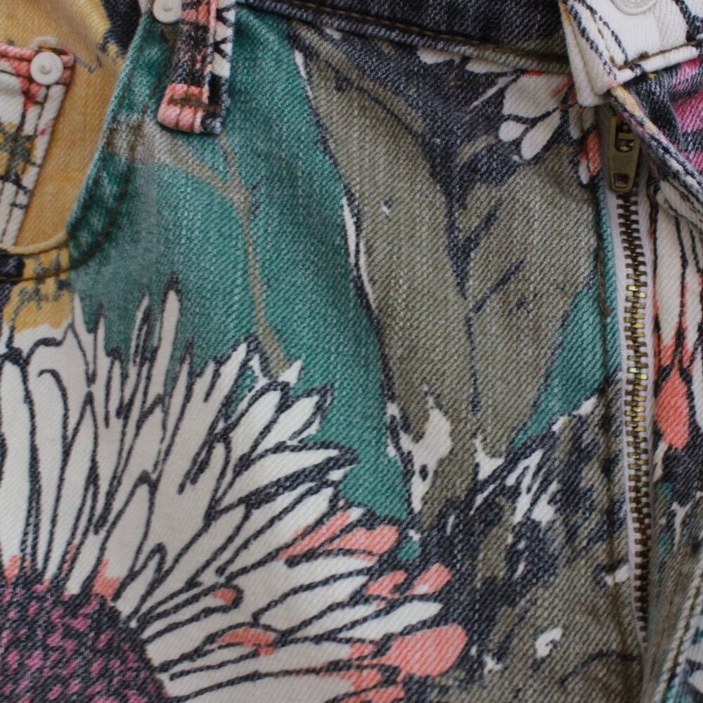MOTHER The Rambler Build Me Up Buttercup High Rise Ankle Floral Jeans Sz 30 - Picture 12 of 16